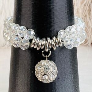 Beautiful, clear reflective bling costume stretch bracelet